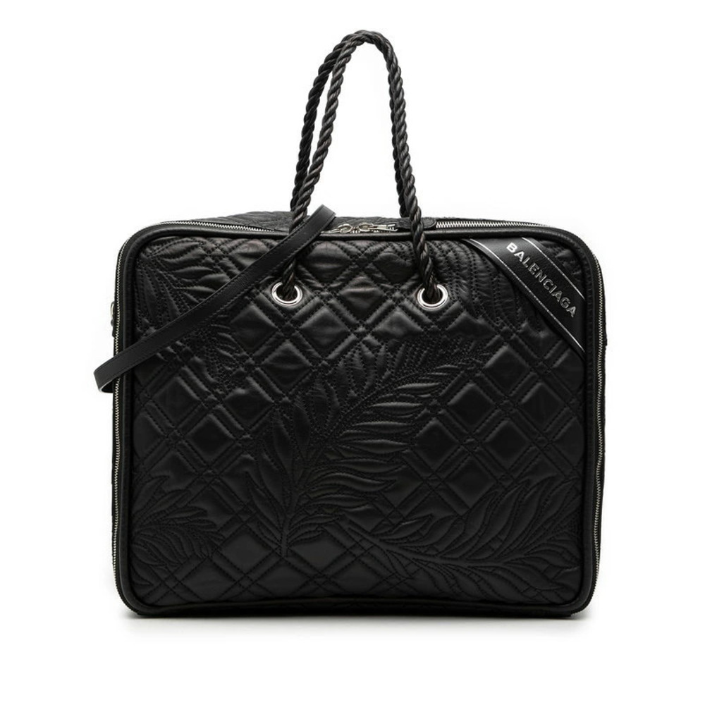 Balenciaga Blanket Square 2way Shoulder Bag Black Leather